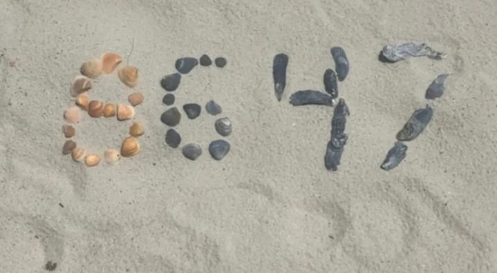 [서울=뉴시스] 제임스 코미 전 FBI 국장이 자신의 인스타그램에 올렸다가 내린 바다가 모래위에 놓인 조개껍질로 쓰여진 숫자 ‘86 47’(출처: BBC) 2025.05.16.&nbsp; *재판매 및 DB 금지