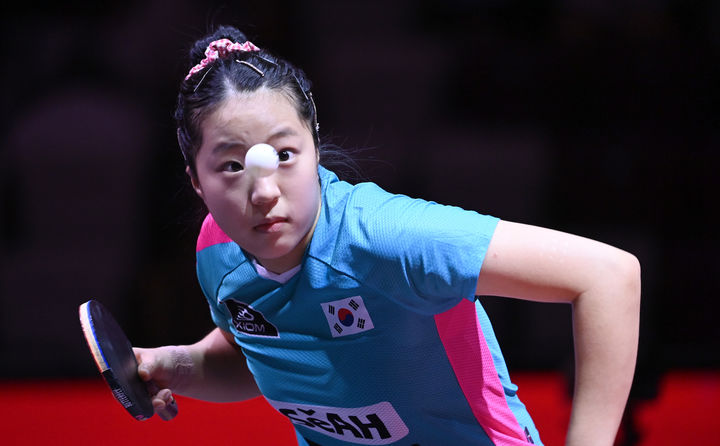 2025 국제탁구연맹(ITTF) 세계선수권대회 여자단식 64강에 진출한 신유빈. 2025.05.17. (사진=대한탁구협회 제공) *재판매 및 DB 금지