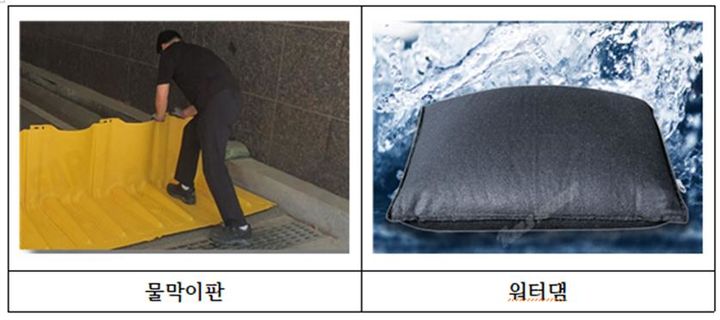 [대전=뉴시스] 대전 중구가 대여하는 물막이판과 워터댐.&nbsp; *재판매 및 DB 금지