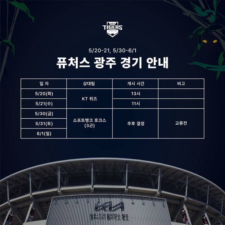 [서울=뉴시스] 프로야구 KIA 타이거즈가 퓨처스(2군)리그 5경기를 1군의 홈 구장인 광주-기아 챔피언스필드에서 개최한다. (사진 = KIA 타이거즈 제공) *재판매 및 DB 금지