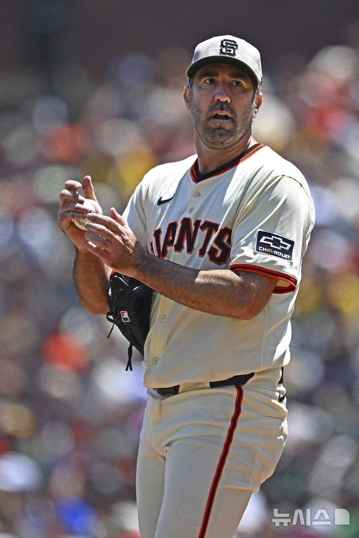 [샌프란시스코=AP/뉴시스] 메이저리그(MLB) 샌프란시스코 자이언츠의 저스틴 벌랜더. 2025.05.19