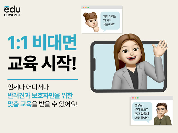 [서울=뉴시스]하울팟, 반려견 보호자 위한 '1대1 비대면 교육 서비스' 론칭.(사진=대교 제공) 2025.05.19. photo@newsis.com *재판매 및 DB 금지