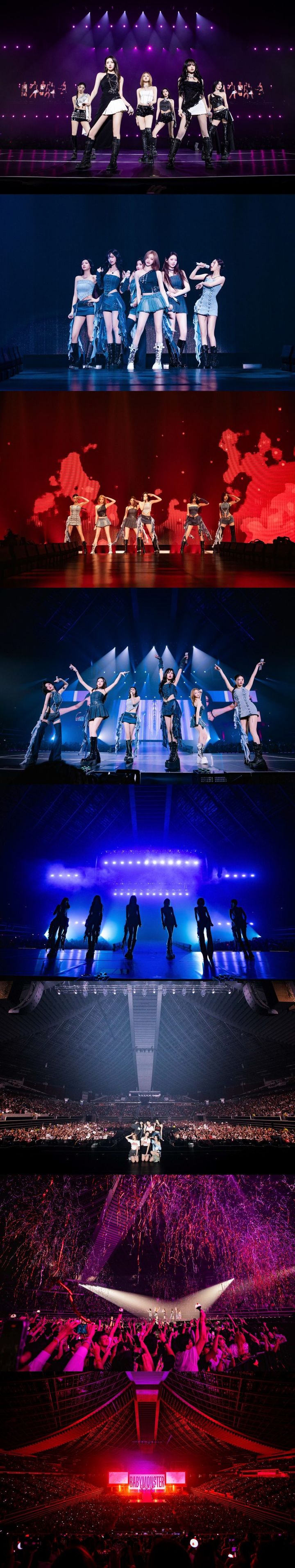 [서울=뉴시스] 그룹 '베이비몬스터'가 지난 17일 싱가포르 인도어 스타디움에서 첫 월드 투어 '헬로 몬스터즈(HELLO MONSTERS)' 일환 공연을 개최했다. (사진=YG엔터테인먼트 제공) 2025.05.19. photo@newsis.com *재판매 및 DB 금지
