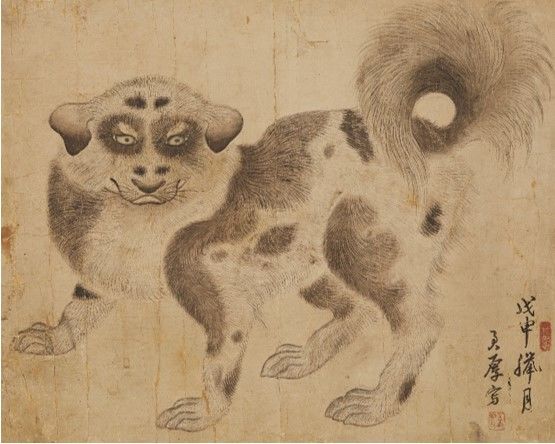 양촌 마군후, <견도>, 1788액자, 종이에 수묵담채, 26×32㎝ 추정가 ₩70,000,000 - 150,000,000 *재판매 및 DB 금지