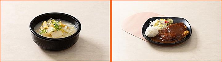 [대전=뉴시스] 천안삼거리 휴게소 최우수 메뉴 황태해장국(왼쪽)과 죽암휴게소(서울방향) 최우수 메뉴 수제돈가스.(사진=도로공사 대전충남본부 제공) *재판매 및 DB 금지