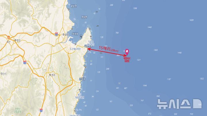 사고 위치도.(사진=포항해양경찰서 제공)