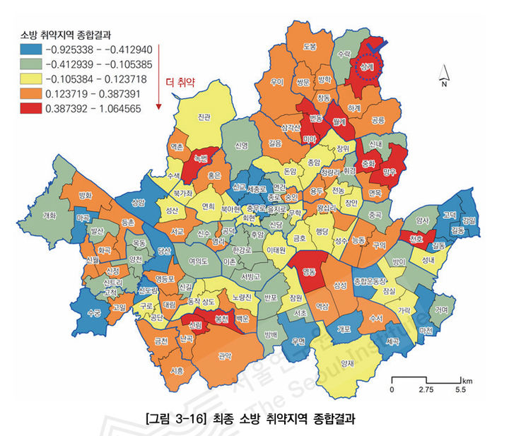 [서울=뉴시스]소방 취약지역 종합 결과. 2025.05.20. (자료=서울연구원 제공)  *재판매 및 DB 금지