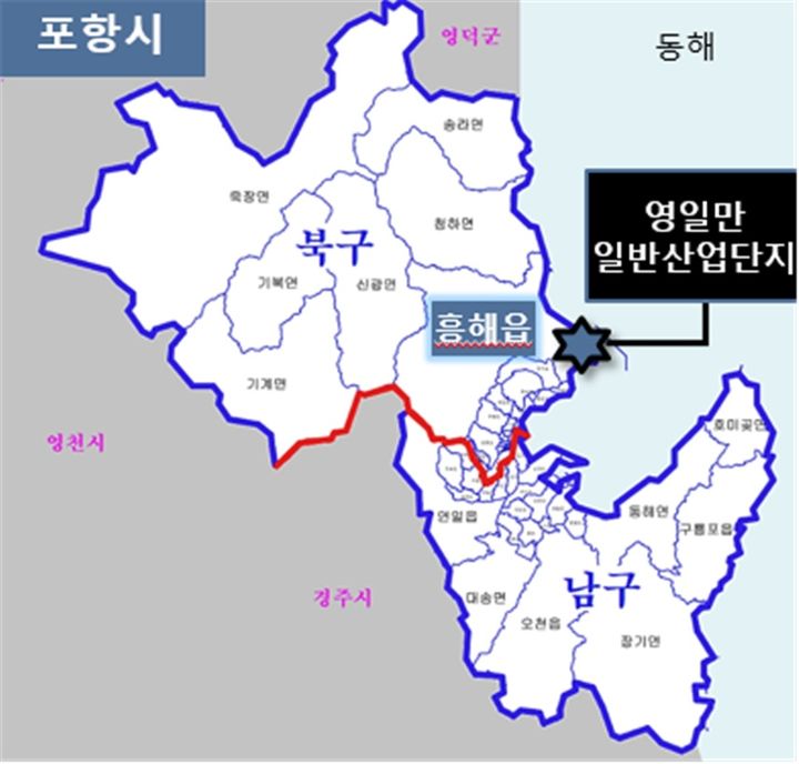 [안동=뉴시스] 포항 분산에너지 특화지역 위치. (그래픽=경북도 제공) 2025.05.22. photo@newsis.com *재판매 및 DB 금지