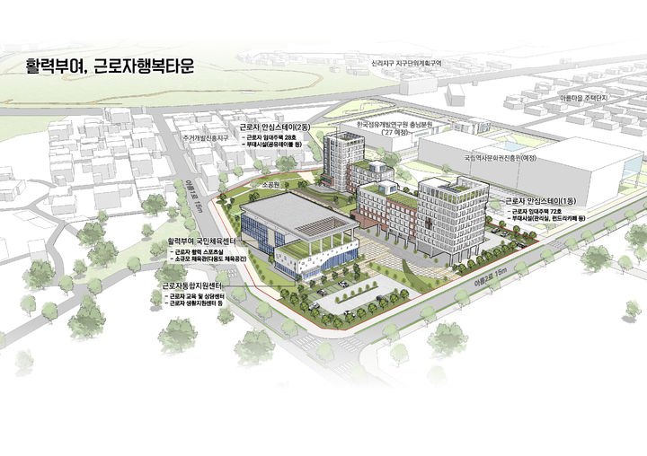 [부여=뉴시스] 부여 근로자행복타운 조감도. *재판매 및 DB 금지