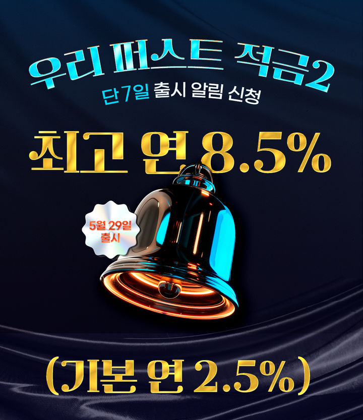 우리은행, 첫거래고객 최고 8.5% 적금 출시