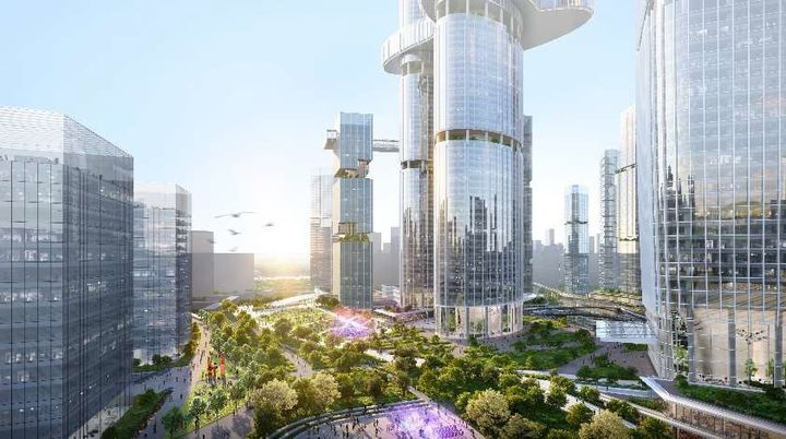 [서울=뉴시스] 용산국제업무지구 철도 위 '공중 공원' 예시. 2025.05.22 (사진 제공=SH공사) photo@newsis.com *재판매 및 DB 금지