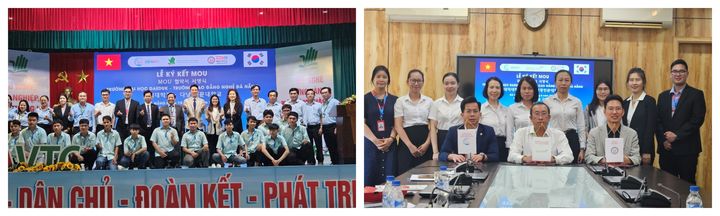 [대전=뉴시스] 왼쪽부터 베트남 국립 다낭전문대와 다낭관광전문대 협약식 모습. (사진=대덕대 제공) *재판매 및 DB 금지