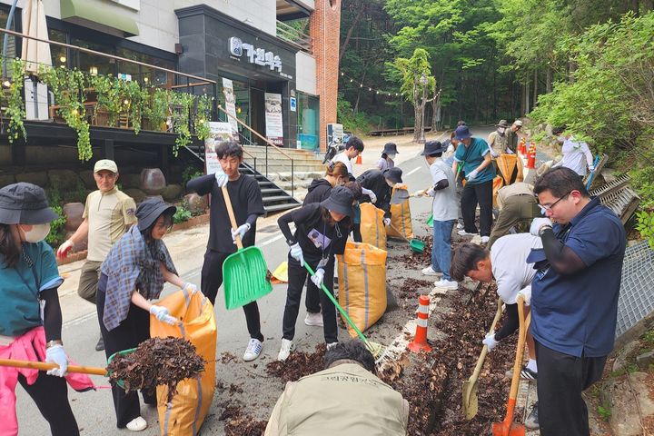 [대구=뉴시스] 국가공무원 5급 공개경쟁 채용시험 및 외교관 후보자 선발시험에 합격한 신임 사무관과 외교관 등이 전국 5개 국립공원에서 봉사활동을 실시했다. (사진=팔공산국립공원동부사무소 제공) 2025.05.23. photo@newsis.com *재판매 및 DB 금지