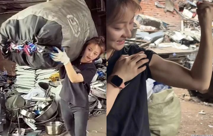 [서울=뉴시스] 중국에서 밤에 쓰레기를 줍는 여의사가 화제를 모으고 있다. (출처=소후닷컴) 2025.05.23. photo@newsis.com *재판매 및 DB 금지