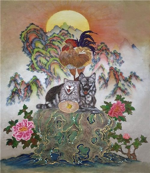 [보령=뉴시스] '민화와 함께 에너지그린 展’ 전시작품. (사진=보령시청 제공) *재판매 및 DB 금지