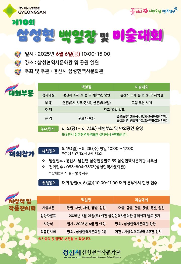 경산시, 제10회 삼성현 백일장·미술대회 개최 (사진=경산시 제공) *재판매 및 DB 금지