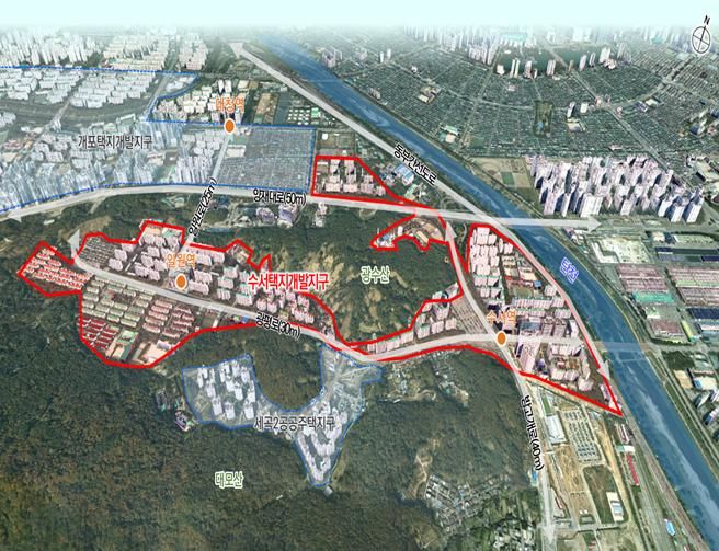 [서울=뉴시스]수서·일원 재건축 위치도.