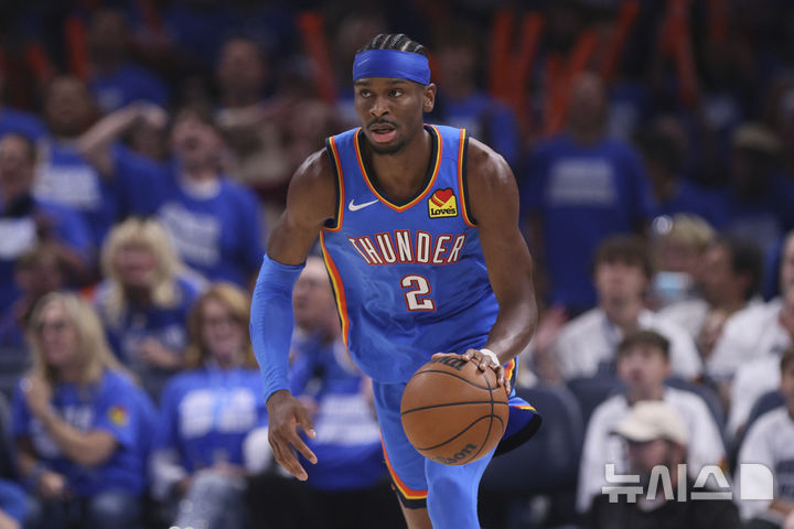 [오클라호마시티=AP/뉴시스] 미국프로농구(NBA) 오클라호마시티 선더의 샤이 길저스알렉산더. 2025.05.28.