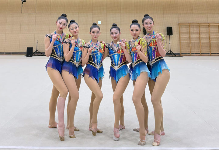 (왼쪽부터) 세종대 체육학과 리듬체조팀 박도경, 이소윤, 김민, 이소윤, 고예진, 김주원 선수. (사진=세종대 제공) *재판매 및 DB 금지