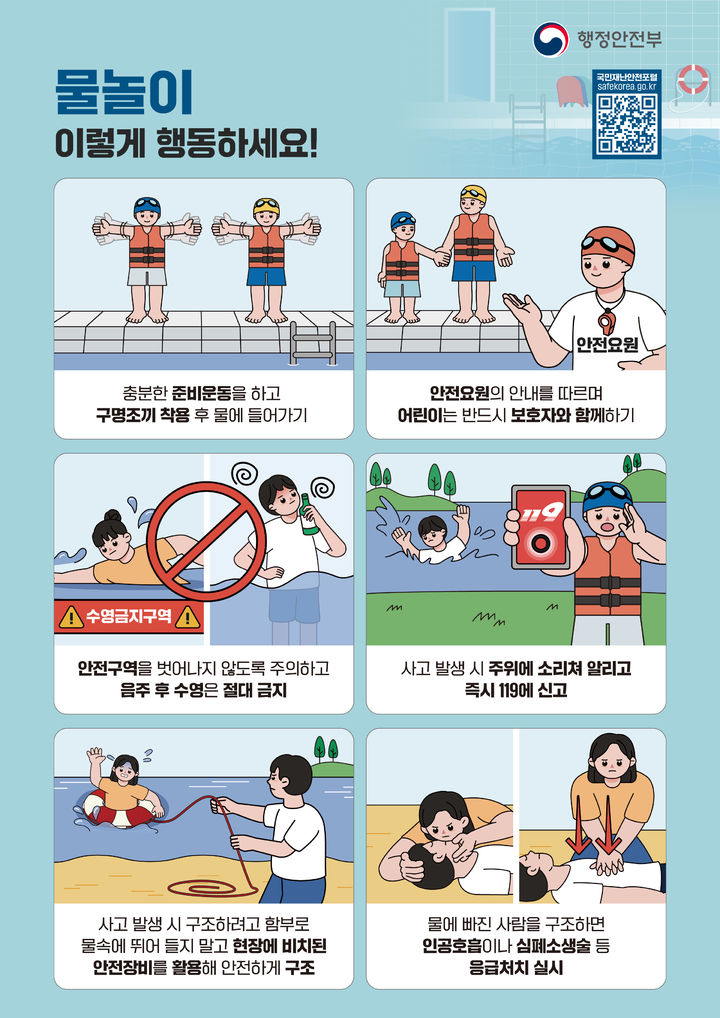 [양양=뉴시스] 안전한 물놀이 국민행동요령 안내 포스터.(사진=양양군 제공)photo@newsis.com *재판매 및 DB 금지