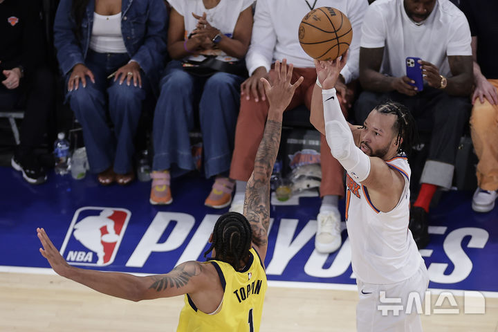 [뉴욕=AP/뉴시스] 미국프로농구(NBA) 뉴욕 닉스의 제일런 브런슨. 2025.05.29.