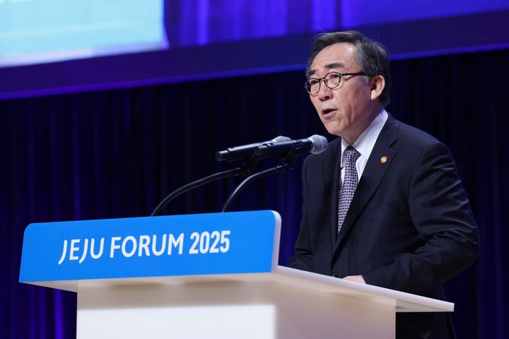 [제주=뉴시스]조태열 외교부 장관은 29일 제주국제컨벤션센터에서 제20회 제주포럼 공식 환영만찬을 주최했다. (사진=외교부 제공)2025.05.29. *재판매 및 DB 금지