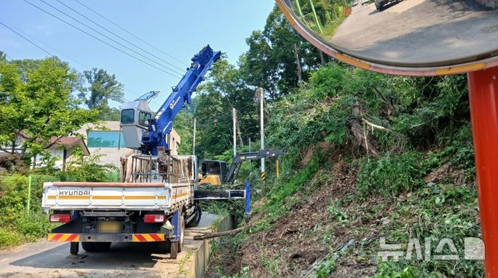 [화성=뉴시스]화성시가 산사태에 대비해 위험수목을 정리하고 있다.(사진=화성시 제공)2025.05.30.photo@newsis.com
