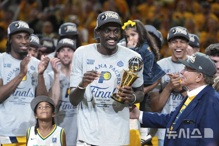 [인디애나폴리스=AP/뉴시스] 미국프로농구(NBA) 인디애나 페이서스의 파스칼 시아캄. 2025. 05. 31.