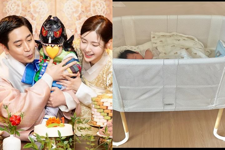 [서울=뉴시스] 에릭·나혜미 가족(왼쪽), 나혜미가 올린 둘째 아들 사진. (사진=나혜미 인스타그램 캡처) 2025.06.02. photo@newsis.com *재판매 및 DB 금지