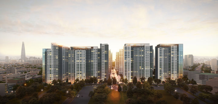 [서울=뉴시스] 서울 송파구 가락동 가락쌍용1차 투시도. (사진=쌍용건설 제공) 2025.06.02. photo@newsis.com *재판매 및 DB 금지