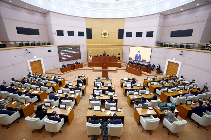 [대전=뉴시스] 조명휘 기자 = 대전시의회가 2일 제287회 제1차 정례회를 개회하고 있다. (사진= 대전시의회 제공) 2025.06.02. photo@newsis.com *재판매 및 DB 금지