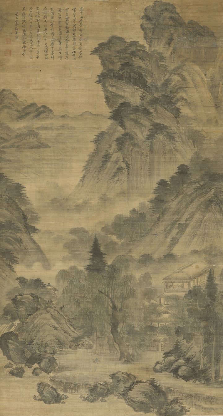 하경산수도 夏景山水圖 Landscape in Summer 정선 조선, 18세기 비단에 수묵담채 179.7 × 97.3 cm 국립중앙박물관 *재판매 및 DB 금지
