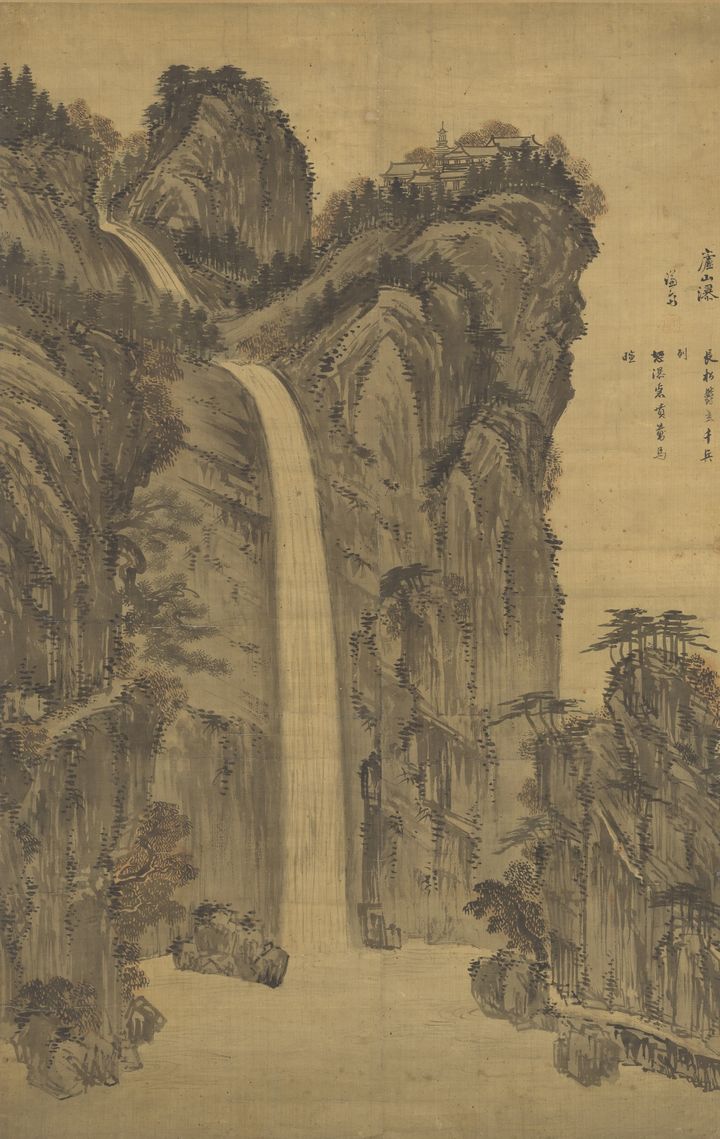 여산폭 廬山瀑 Waterfall of Lushan Mountain 정선 조선, 18세기 비단에 수묵 100.3 × 64.2 cm 국립중앙박물관 *재판매 및 DB 금지