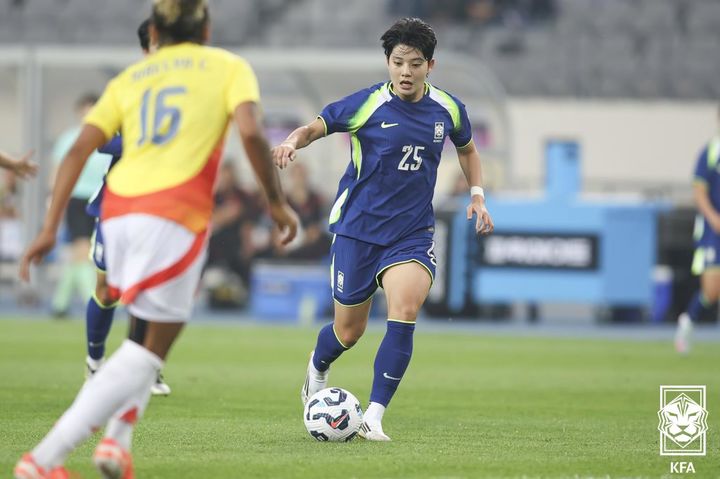 [용인=뉴시스]여자축구대표팀 전유경. (사진=대한축구협회 제공)