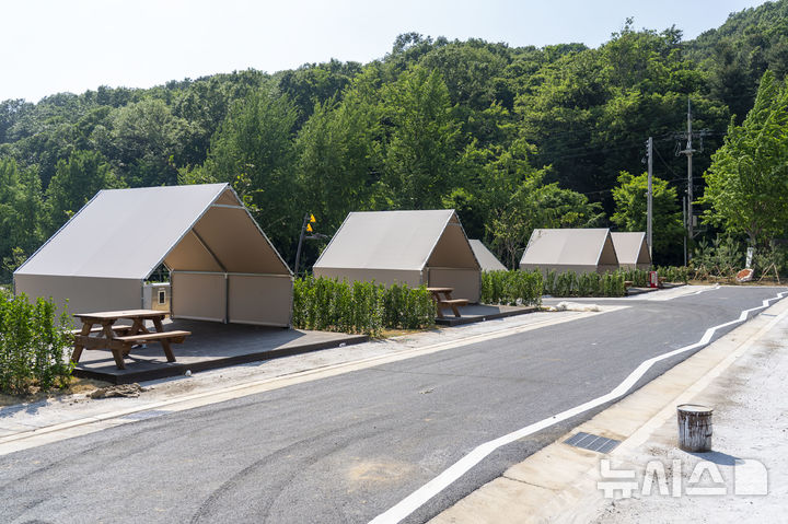 [성남=뉴시스] 성남 율동공원 오토캠핑장 데크사이트 (사진=성남시 제공) 2025.06.04.photo@newsis.com