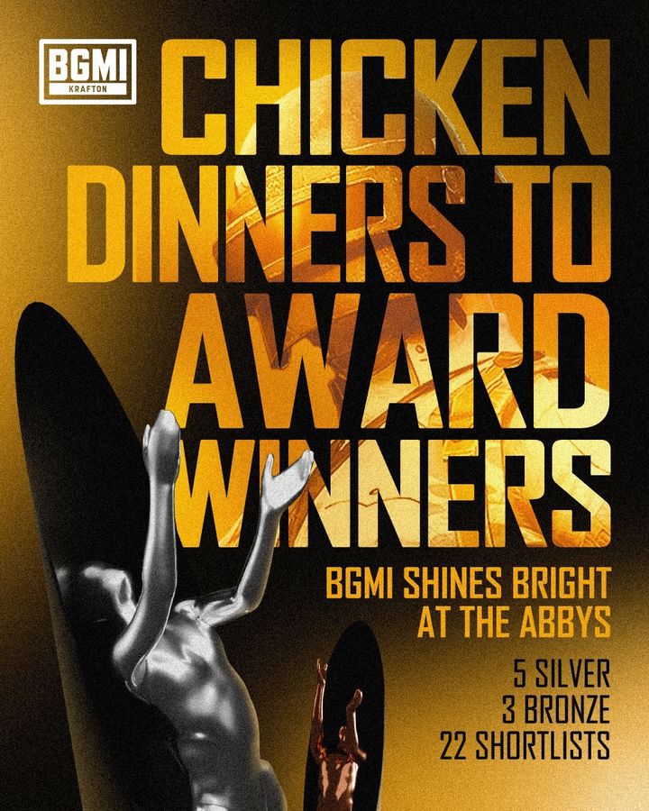 [서울=뉴시스] 크래프톤이 인도 광고·크리에이티브 시상식인 '큐리어스 크리에이티브 어워즈'와 '애비 어워즈'에서 총 64개의 상을 받았다고 4일 밝혔다. (사진=크래프톤 제공) *재판매 및 DB 금지