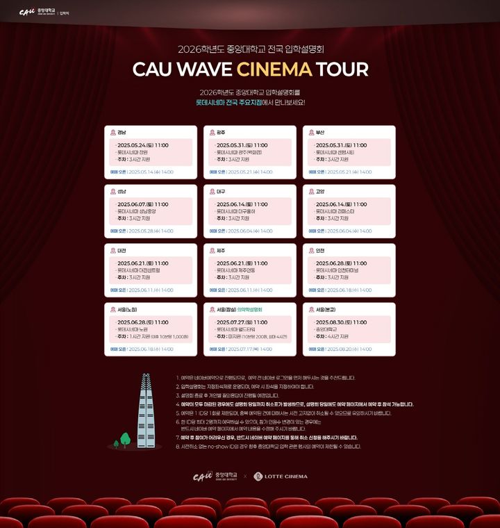 2026 중앙대 전국 입학설명회 홍보 포스터. (사진=중앙대 제공) *재판매 및 DB 금지