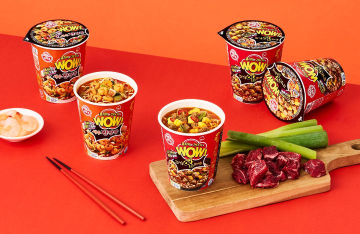 [서울=뉴시스] 오뚜기 'WOW컵면' 2종.(사진=오뚜기 제공) *재판매 및 DB 금지