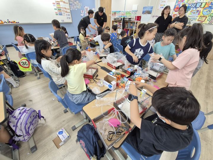 [안동=뉴시스] 5일 한 초등학교 교실에서 '관상어 기르기' 체험 학습이 진행되고 있다. (사진=경북도 제공) 2025.06.05. photo@newsis.com *재판매 및 DB 금지