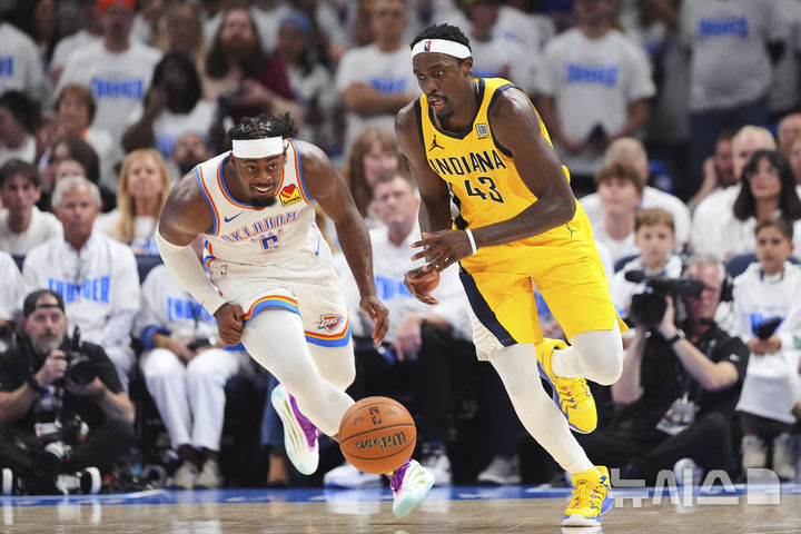 [오클라호마시티=AP/뉴시스] 미국프로농구(NBA) 인디애나 페이서스의 파스칼 시아캄. 2025. 06. 05.