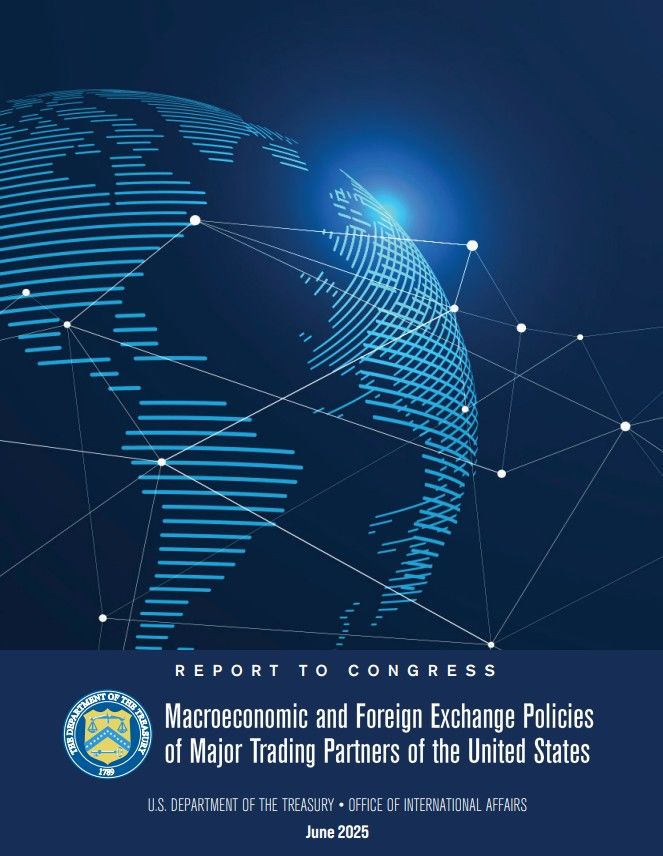 [워싱턴=뉴시스]미 재무부가 5일(현지 시간) 발표한 2025년 상반기 환율보고서에서 한국 등 9개국을 환율관찰대상국으로 지정했다. (사진=2025 상반기 환율보고서 표지). 2025.06.06. *재판매 및 DB 금지