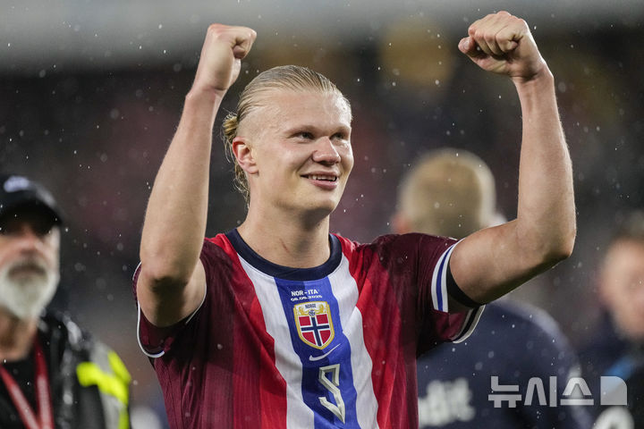 [오슬로=AP/뉴시스] 노르웨이 남자 축구 대표팀 공격수 엘링 홀란드. 2025.06.06.