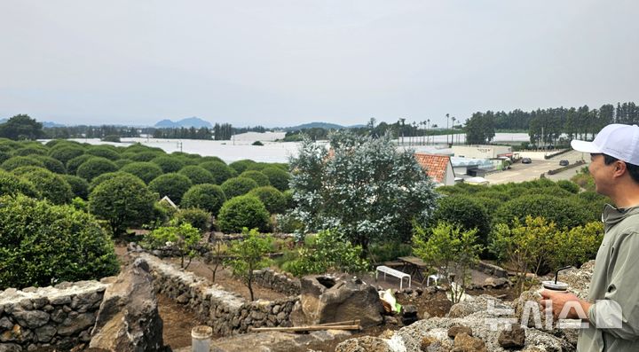 [제주=뉴시스] 임재영 기자 = 지난달 31일 찾은 동백포레스트 정원은 정비가 한창이다. 양우종 대표는 올해 전망대를 조성하고, 유칼립투스를 이식하는 등 새로운 풍경을 보여주려고 노력하고 있다. 2025.06.08. ijy788@newsis.com