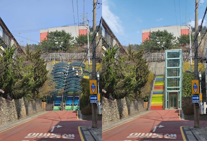 [서울=뉴시스] 광진구 중곡동 고지대 엘리베이터 설치 전후 모습. 2025.06.09 (사진 제공=서울시) photo@newsis.com *재판매 및 DB 금지