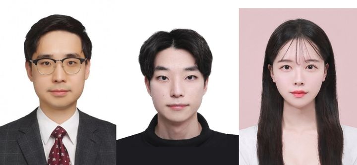 경희대 의과대학 연동건 교수(왼쪽 첫 번째), 황승하 연구원(왼쪽 두 번째), 박서영 연구원. (사진=경희대 제공) *재판매 및 DB 금지