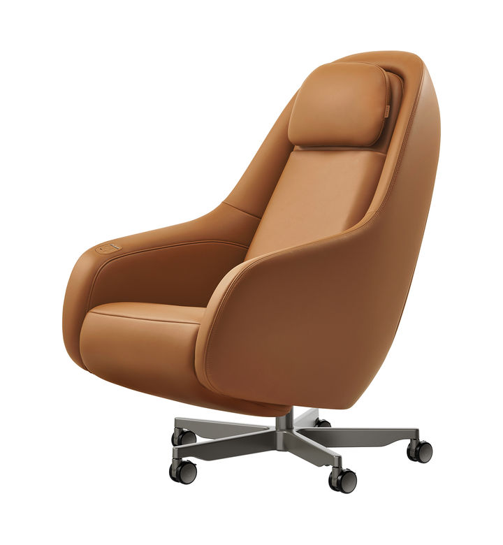 [서울=뉴시스]코웨이 비렉스 트리플체어 바퀴형 카멜브라운.(사진=코웨이 제공) 2025.06.09. photo@newsis.com *재판매 및 DB 금지