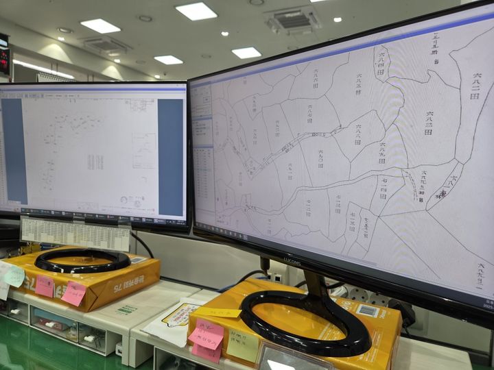 [고흥=뉴시스] 고흥군 영구보존 지적 기록물 화면. (사진=고흥군 제공) 2025.06.09. photo@newsis.com *재판매 및 DB 금지