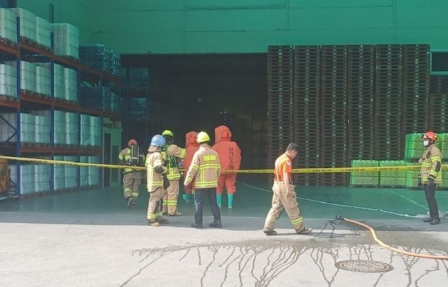 차아염소산나트륨 누출 사고 현장. (사진=남양주시 제공) photo@newsis.com *재판매 및 DB 금지