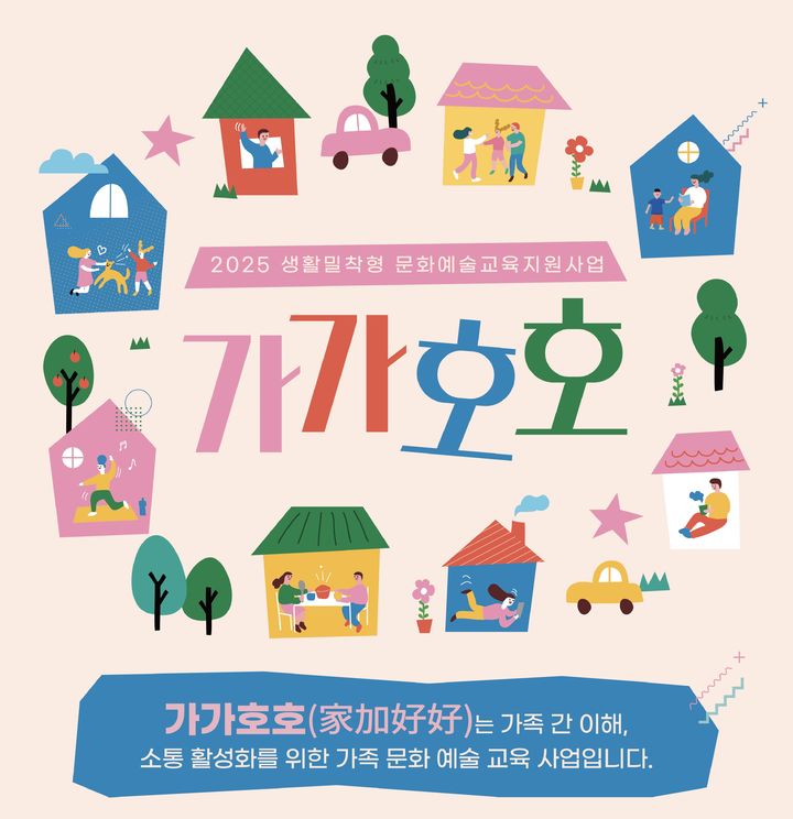 [대구=뉴시스] 수성문화재단은 2025 생활밀착형 문화예술교육 지원사업 '가가호호(家加好好)' 프로그램 참여 가족을 모집한다. (그래픽 = 대구시 수성구 제공) 2025.06.09. photo@newsis.com *재판매 및 DB 금지