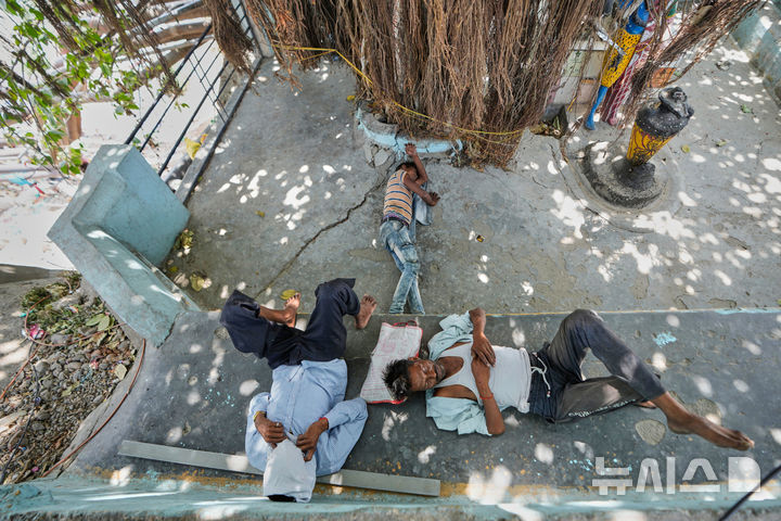 <font style="vertical-align: inherit;"><font style="vertical-align: inherit;">[인도=AP/뉴시스] 10일(현지 시간) 인도 잠무에서 시민들이 나무 그늘 아래 누워 더위를 피하고 있다. 2025.06.12.</font></font>